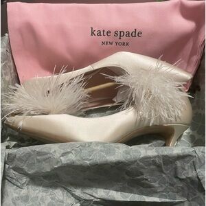 Kate spade Marabou Heel Size 7.5 Ivory Brand New